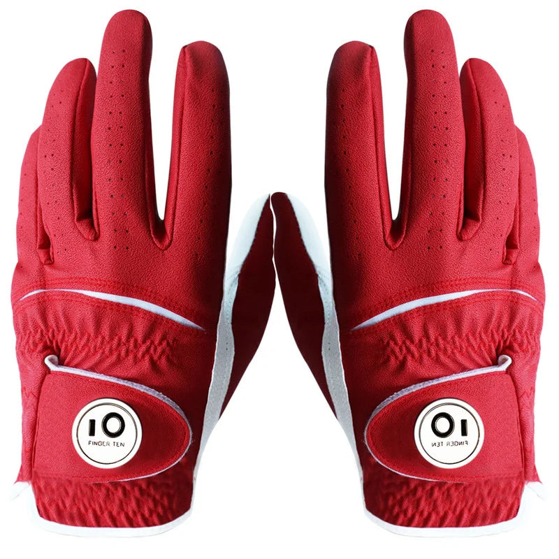 Oneside Men's PU Leather Golf Gloves — All-Weather (2 Pack)
