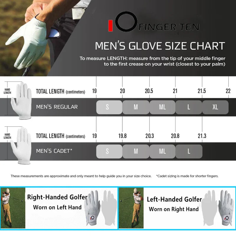 Oneside Men's PU Leather Golf Gloves — All-Weather (2 Pack)