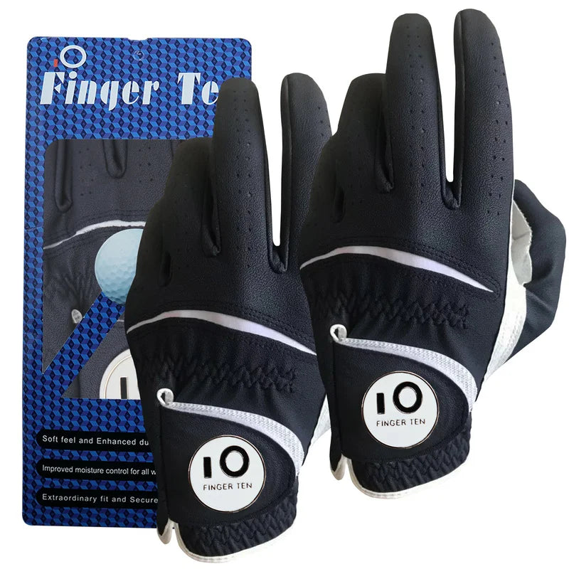 Oneside Men's PU Leather Golf Gloves — All-Weather (2 Pack)