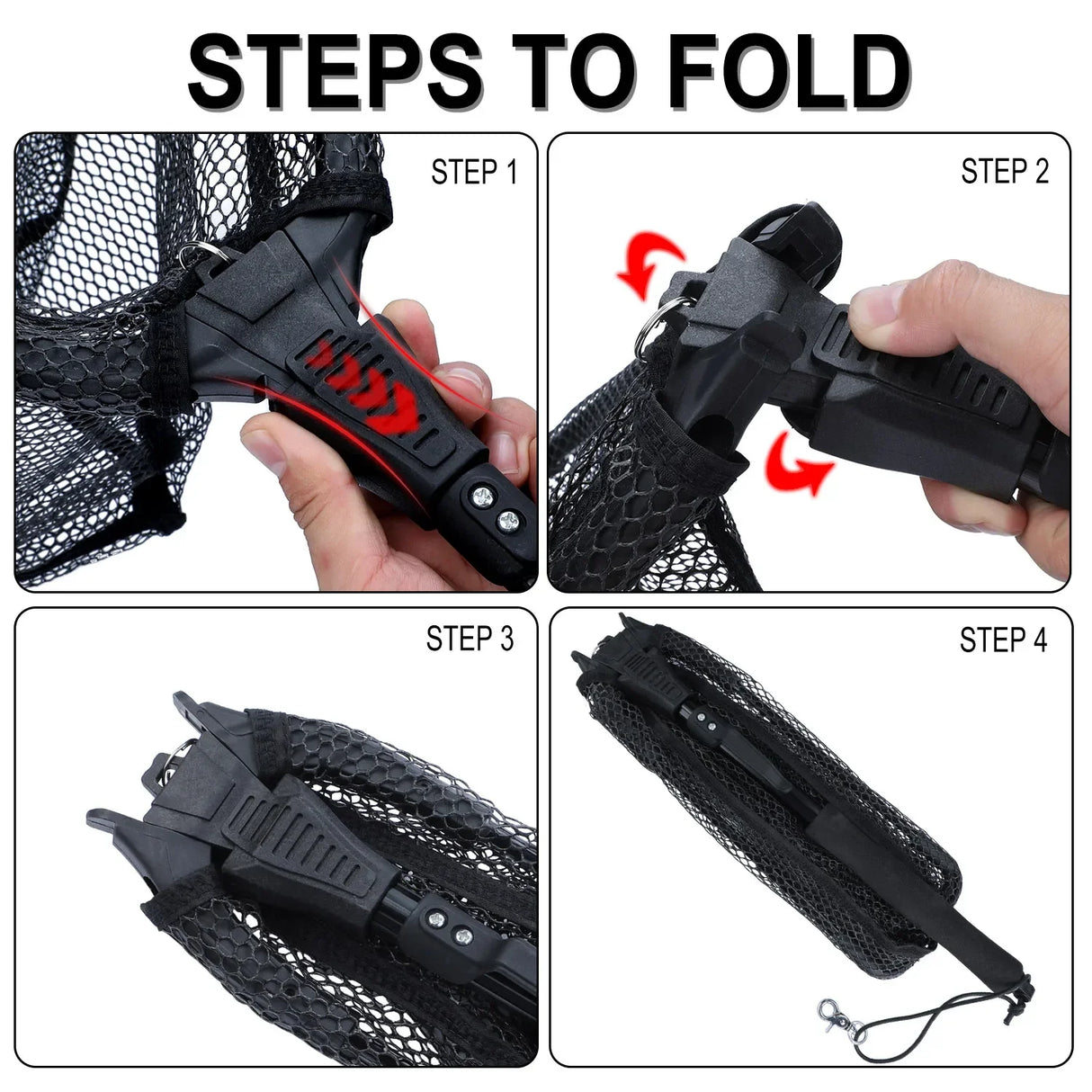Sougayilang Folding Telescopic Fishing Landing Net – 65–112cm Extendable Brail Net for Freshwater & Saltwater