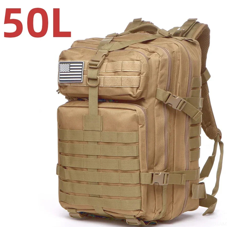 25L/50L Waterproof Tactical Outdoor Backpack – Rugged 1000D Nylon for Trekking, Fishing & Hunting