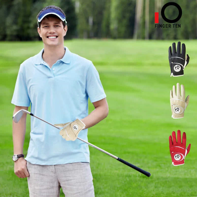 Oneside Men's PU Leather Golf Gloves — All-Weather (2 Pack)