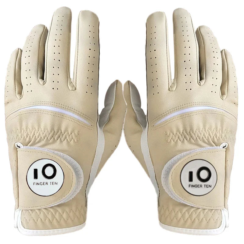 Oneside Men's PU Leather Golf Gloves — All-Weather (2 Pack)