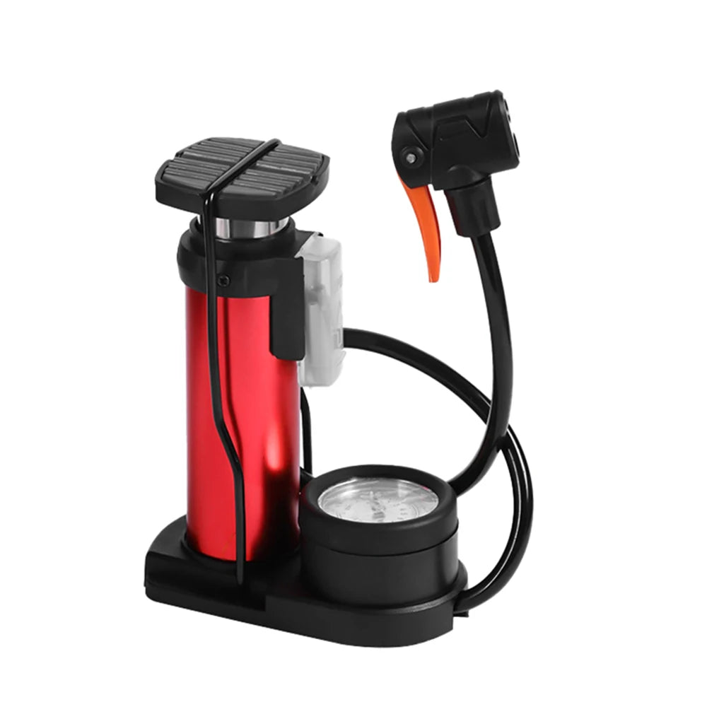 Mini Bike Pump with Pressure Gauge – Portable Foot Pump for Tyres