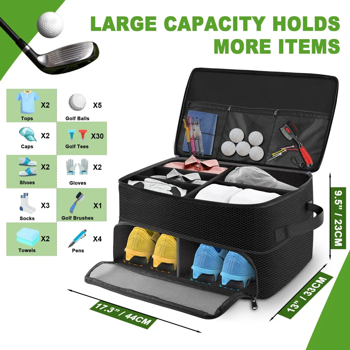 Oneside 2-Layer Golf Trunk Organiser — Waterproof Boot Bag