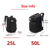 25L/50L Waterproof Tactical Outdoor Backpack – Rugged 1000D Nylon for Trekking, Fishing & Hunting
