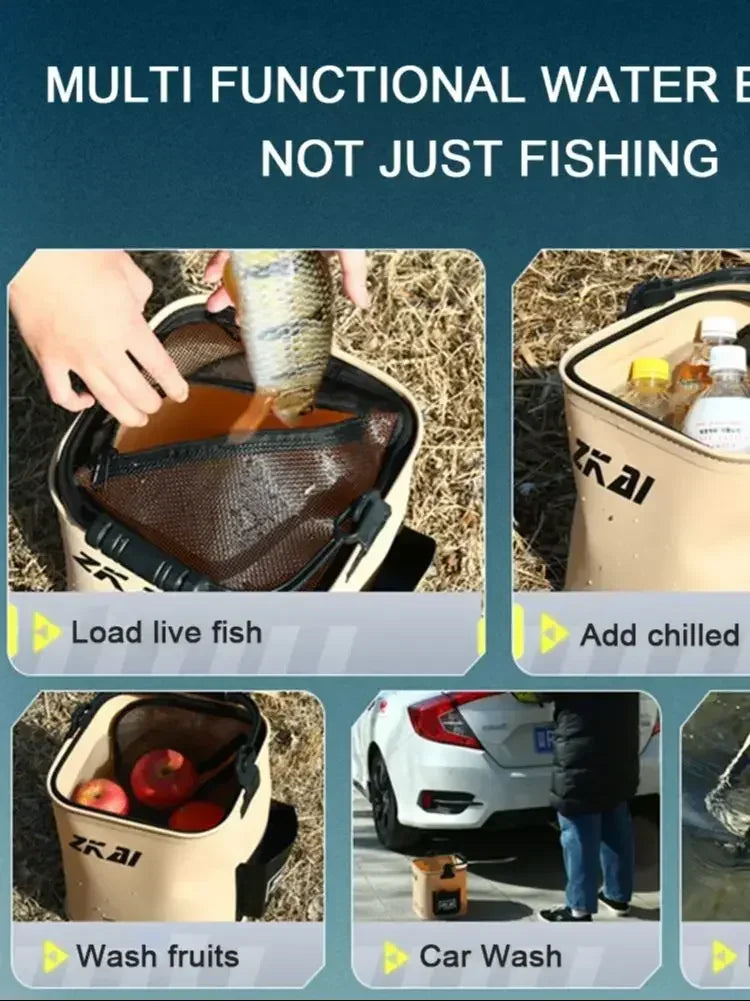 8L / 13L Foldable Fishing Bucket – Large Capacity, Durable Hand-Carry Bucket for Outdoor Camping & Fishing